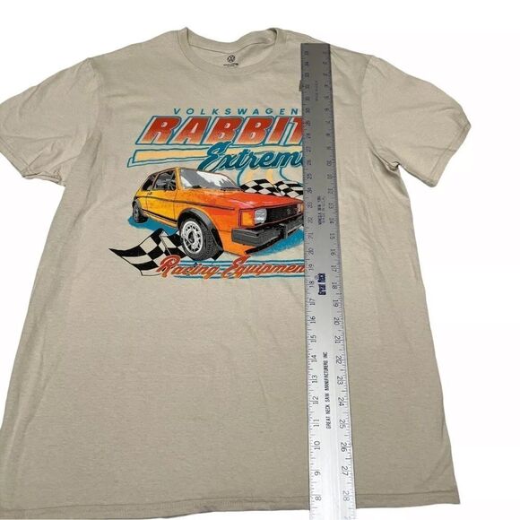 Volkswagen Adult Rabbit VW Extreme Racing OEM Equipment T-Shirt Beige Cars - Picture 9 of 12